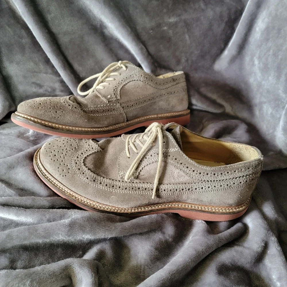 1901 Wingtip Oxfords Mens 9 Brown Fair Suede Brogue M20411